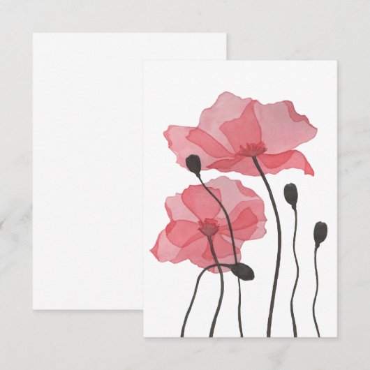Poppies Dankeskarte (Vorne/Hinten)