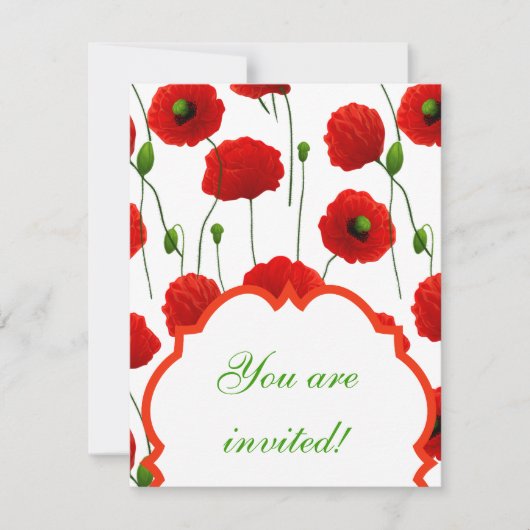 Poppies Einladung (Vorderseite)