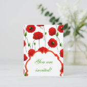 Poppies Einladung (Stehend Vorderseite)