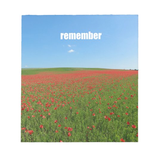 Poppies erinnern sich notizblock (Vorderseite)