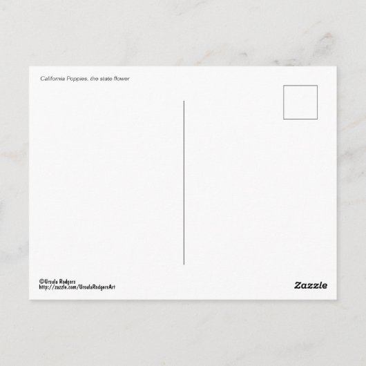 Poppies-Feld Postkarte (Rückseite)