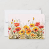Poppies Flat Save the Date Card (Rückseite)