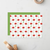 Poppies Floral Botanical Note Card Mitteilungskarte (Vorderseite/Rückseite Beispiel)