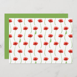 Poppies Floral Botanical Note Card Mitteilungskarte