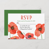 Poppies Floral UAWG Wedding Response RSVP Karte (Vorne/Hinten)