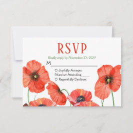 Poppies Floral UAWG Wedding Response RSVP Karte