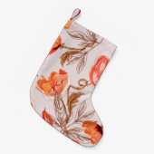 Poppies Flowers Seamless Pattern on a Beige Backgr Kleiner Weihnachtsstrumpf (Vorderansicht (hängend))