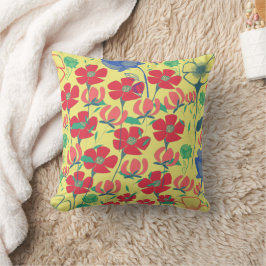Poppies Garden Yellow Cushion Kissen