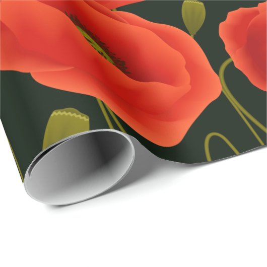 Poppies Geschenkpapier (Rolleneckpunkt)