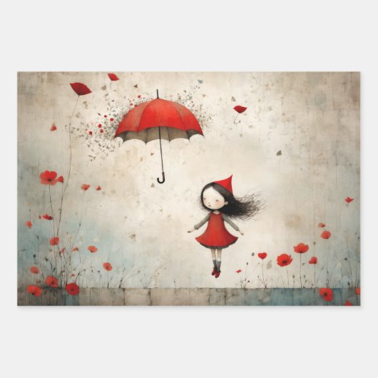 Poppies Geschenkpapier Set (Vorderseite 3)