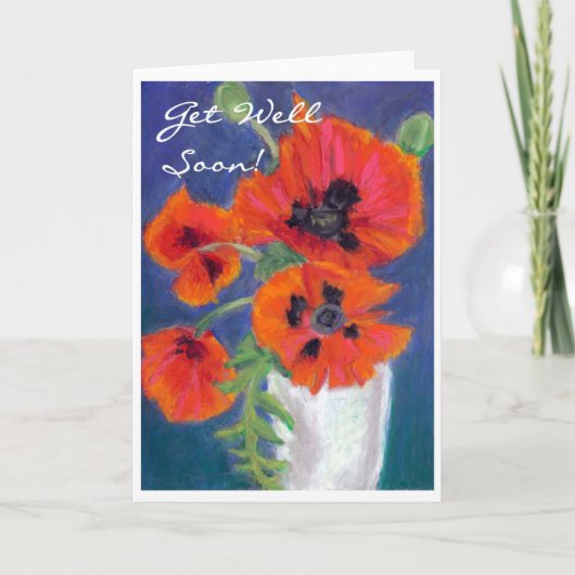 'Poppies' Get Well Card Karte (Vorderseite)