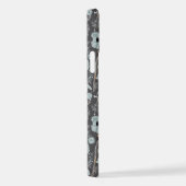 Poppies Gray Blue Black Watercolor Blume iPhone Hülle (Rechte Seite)