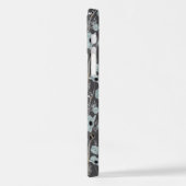 Poppies Gray Blue Black Watercolor Blume iPhone Hülle (Linke Seite)