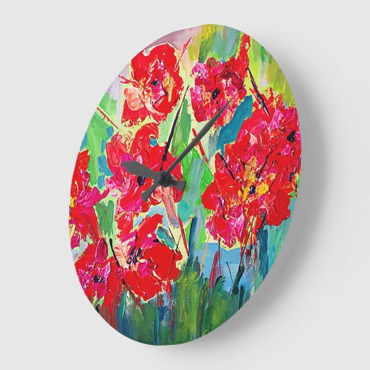 Poppies Große Wanduhr (Winkel)