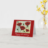 Poppies Happy Birthday Card Karte (Gelbe Blume)