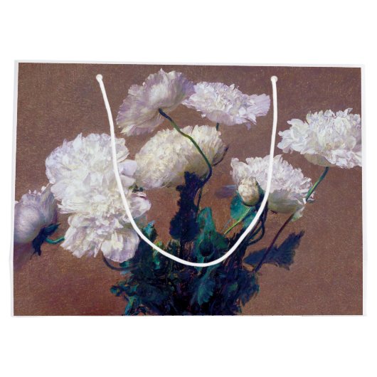 Poppies, Henri Fantin-Latour Große Geschenktüte (Rückseite)