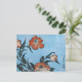 Poppies, Hokusai japanische Kunstkunst Postkarte (Stehend Vorderseite)
