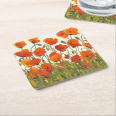 Poppies I Rechteckiger Pappuntersetzer (angewinkelt)