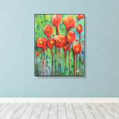 Poppies im Frühling Leinwanddruck (Insitu (Holzboden))