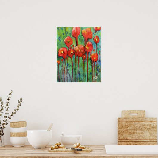 Poppies im Frühling Poster (Küche)