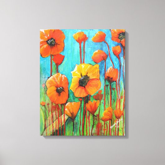 Poppies im Sommer Leinwanddruck (Vorderseite)