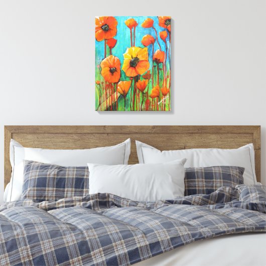 Poppies im Sommer Leinwanddruck (Insitu (Schlafzimmer))