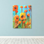 Poppies im Sommer Leinwanddruck (Insitu (Holzboden))