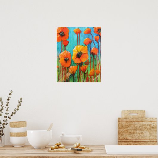 Poppies im Sommer Poster (Küche)