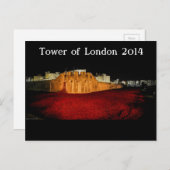 Poppies im Tower of London - Night Panorama Postkarte (Vorne/Hinten)