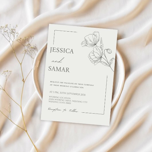 Poppies in Bloom Wedding Einladung