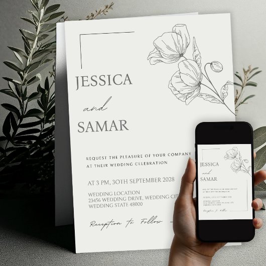 Poppies in Bloom Wedding Einladung