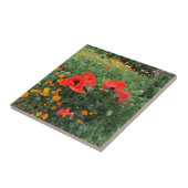 Poppies in einem Englischen Garten Fliese (Seite)