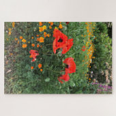 Poppies in einem Englischen Garten Puzzle (Horizontal)