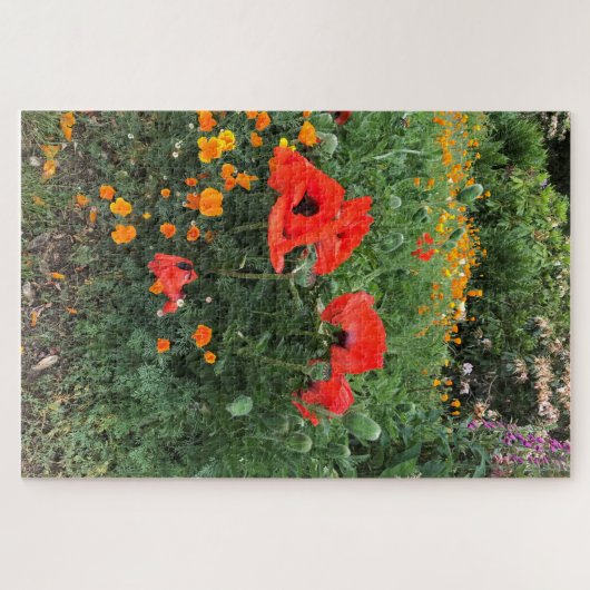 Poppies in einem Englischen Garten Puzzle (Horizontal)
