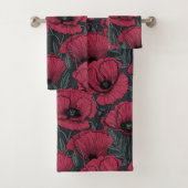 Poppies in Viva Magenta Badhandtuch Set (Insitu)