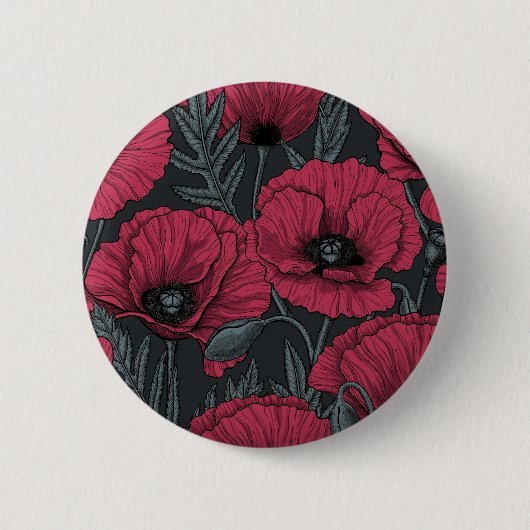 Poppies in Viva Magenta Button (Vorderseite)