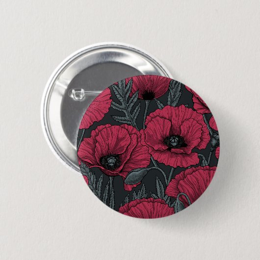Poppies in Viva Magenta Button (Vorne & Hinten)