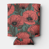 Poppies in Viva Magenta Dosenkühler (Vorderseite)