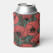 Poppies in Viva Magenta Dosenkühler (Kanne Rückseite)