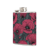 Poppies in Viva Magenta Flachmann (Links)