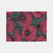 Poppies in Viva Magenta Fleecedecke (Vorderseite (Horizontal))