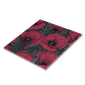 Poppies in Viva Magenta Fliese (Seite)