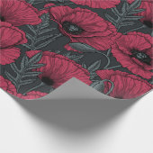 Poppies in Viva Magenta Geschenkpapier (Ecke)