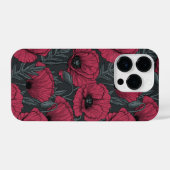 Poppies in Viva Magenta iPhone Hülle (Rückseite (Horizontal))