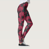 Poppies in Viva Magenta Leggings (Rechts)