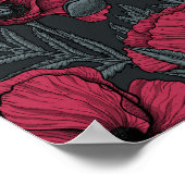 Poppies in Viva Magenta Poster (Ecke)