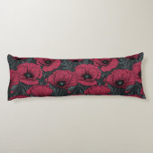 Poppies in Viva Magenta Seitenschläferkissen (Rückseite)