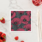 Poppies in Viva Magenta Serviette (Beispiel)