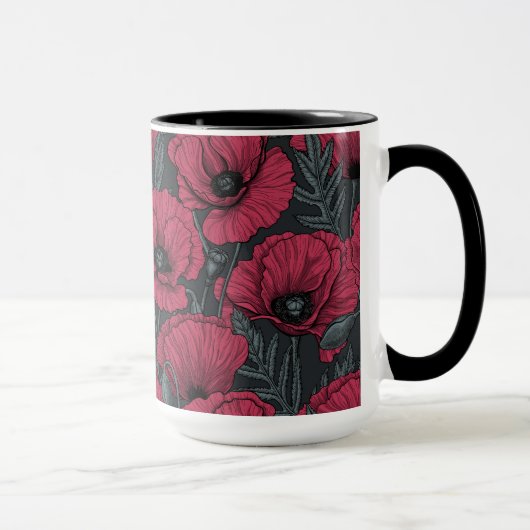 Poppies in Viva Magenta Tasse (Rechts)