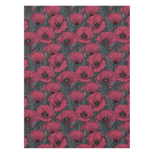 Poppies in Viva Magenta Tischdecke (Vorderseite)